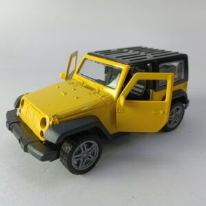 Mahindra Thar 4x4 Toy Car – 1:32 Die-Cast Metal SUV Model for Kids | Collectible Thar Car Toy with Pull Back Action, Rubber Tyres & Openable Doors | Miniature Jeep Toy (Yellow)