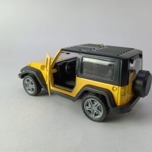 Mahindra Thar 4x4 Toy Car – 1:32 Die-Cast Metal SUV Model for Kids | Collectible Thar Car Toy with Pull Back Action, Rubber Tyres & Openable Doors | Miniature Jeep Toy (Yellow)