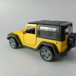 Mahindra Thar 4x4 Toy Car – 1:32 Die-Cast Metal SUV Model for Kids | Collectible Thar Car Toy with Pull Back Action, Rubber Tyres & Openable Doors | Miniature Jeep Toy (Yellow)