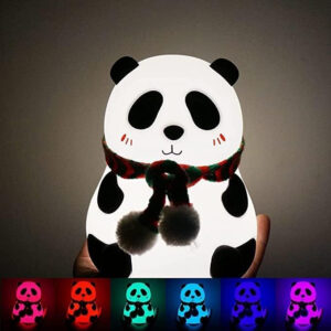 Rechargeable Silicone Panda Night Light for Kids | 7-Color LED Changing Lamp |Adorable Room Decor & Gift for Toddlers, Teens, & Valentine's Day Present|Soft Nightlight| Multicolour Light