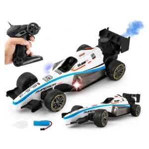 F1 Car High Speed F1 Formula Racing Car Toy with Smoke for Kids with Joystick Remote Control LED Lights, Battery Powered Multicolour Best Gift