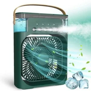 Mini Cooler for Room Cooling AC Portable Mini Fan Artic Cooler with 7 Colors LED Light, 1/2/3 H Timer, 3 Wind Speeds and 3 Spray Modes for Office,Home,Dorm,Travel1(Black)