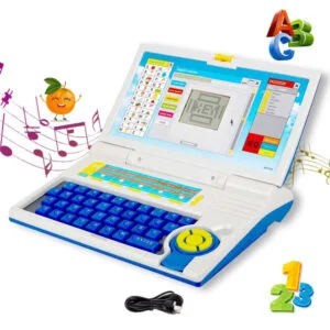 Educational Kids Laptop Learning Toy for 2-5 Years Boys Girls Computer Toys for 3 Years Fun Activity Learning Alphabet,Letter,Words,Games,Mathematics,Music,Logic Memory Tool - Blue