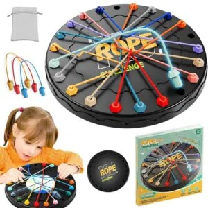 1Pack Rope Untangling Puzzle Game,Twisted Rope Puzzle for Kids & Adults,Family Travel Party Games with Multi-Level Challenges, Educational Strategy Board